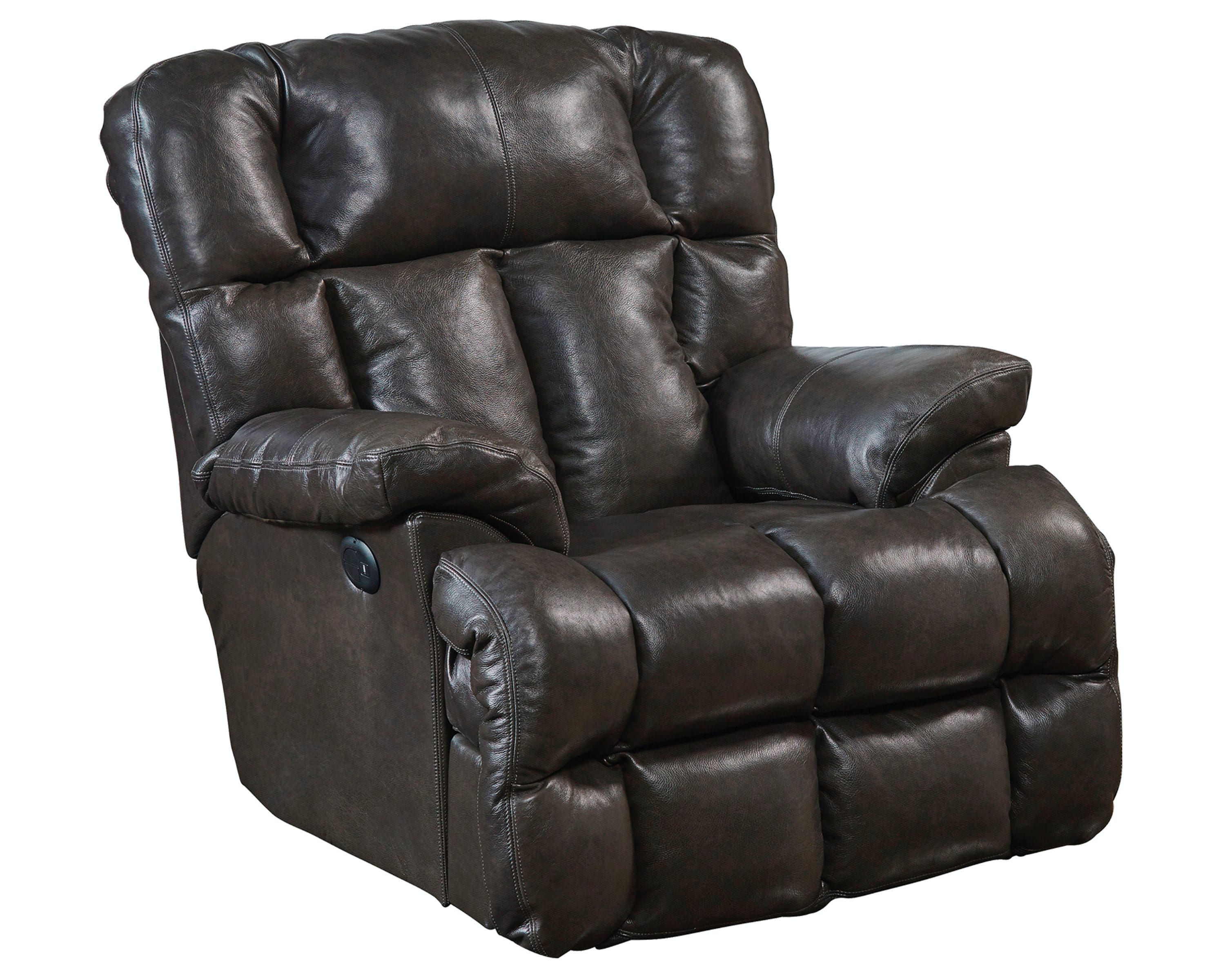 Catnapper Furniture Living Room Power Lay Flat Chaise Recliner 647647-Chocolate