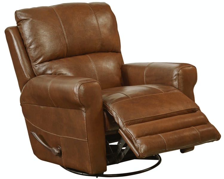 Catnapper Furniture Living Room Swivel Glider Recliner 47665-Chestnut