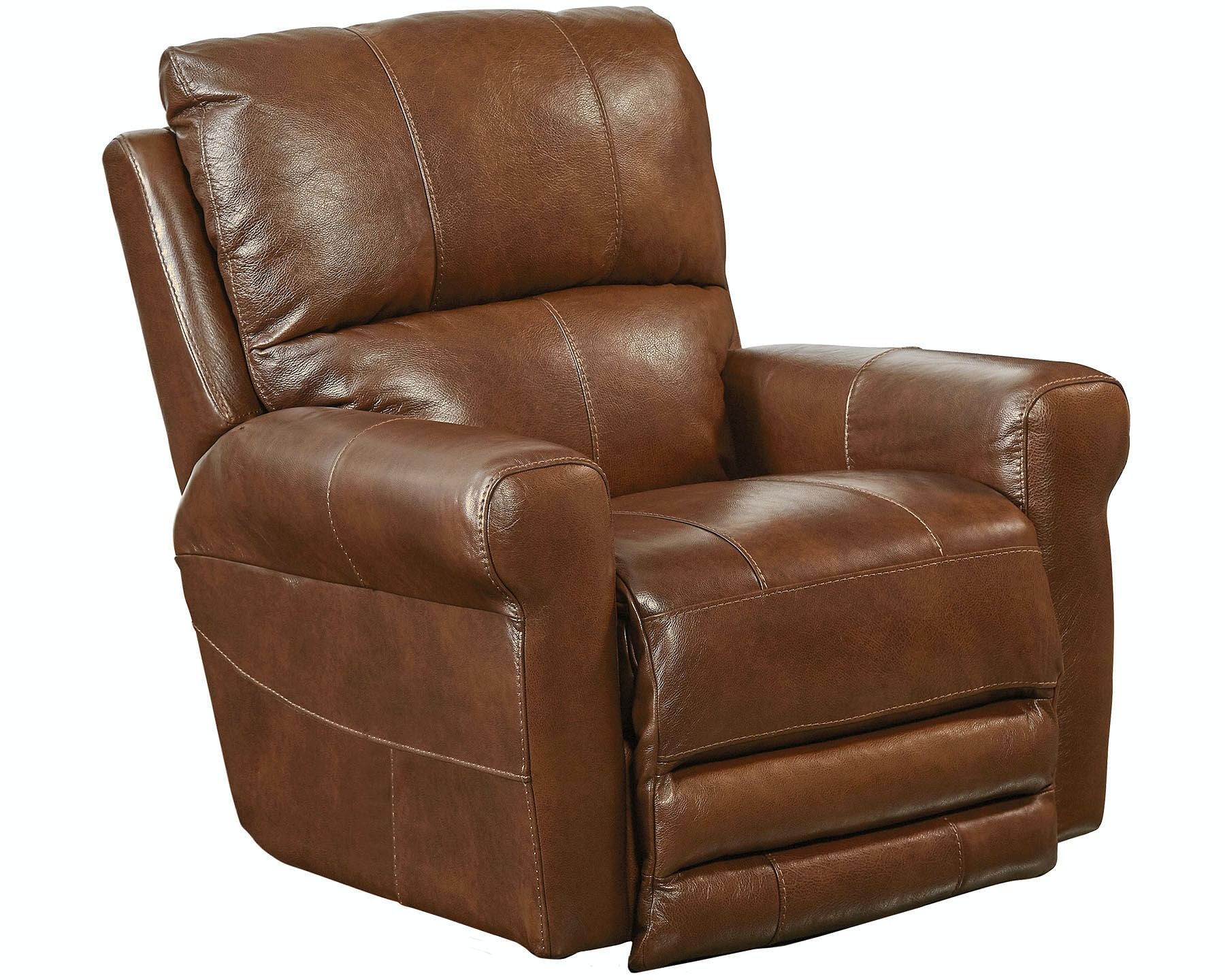 Catnapper Furniture Living Room Power Lay Flat Recliner 647667-Chestnut
