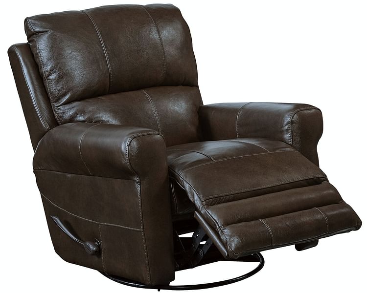 Catnapper Furniture Living Room Swivel Glider Recliner 47665-Chocolate