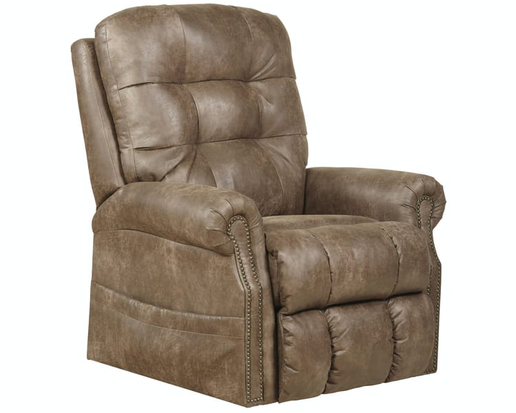 Catnapper Furniture Living Room Power Lift Lay Flat Recliner with Heat and Massage 4857-Silt