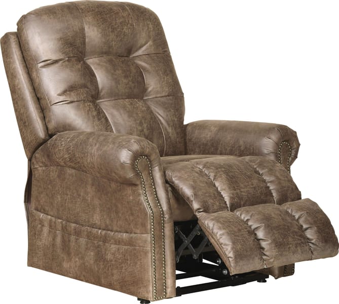 Catnapper Furniture Living Room Power Lift Lay Flat Recliner with Heat and Massage 4857-Silt
