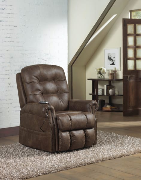 Catnapper Furniture Living Room Power Lift Lay Flat Recliner with Heat and Massage 4857-Sable