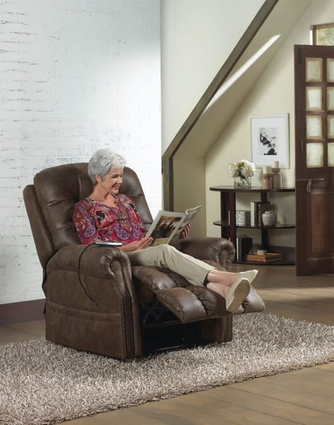 Catnapper Furniture Living Room Power Lift Lay Flat Recliner with Heat and Massage 4857-Sable