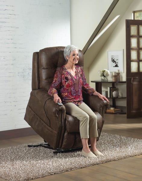 Catnapper Furniture Living Room Power Lift Lay Flat Recliner with Heat and Massage 4857-Sable
