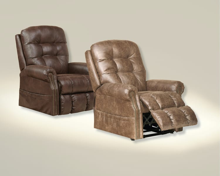 Catnapper Furniture Living Room Power Lift Lay Flat Recliner with Heat and Massage 4857-Silt