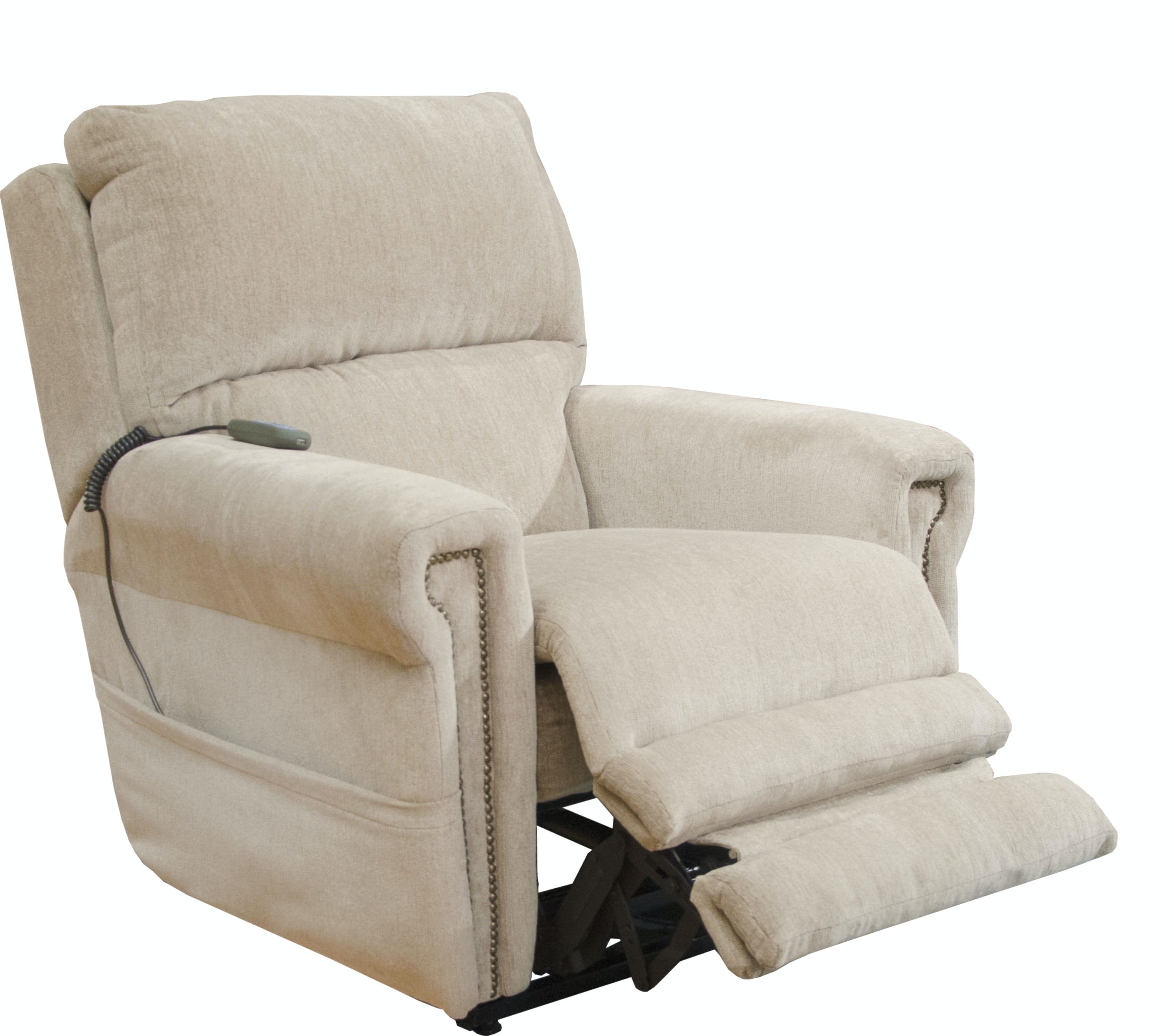 Catnapper Furniture Living Room Power Headrest with Lumbar Power Lay Flat Recliner 764862-Putty