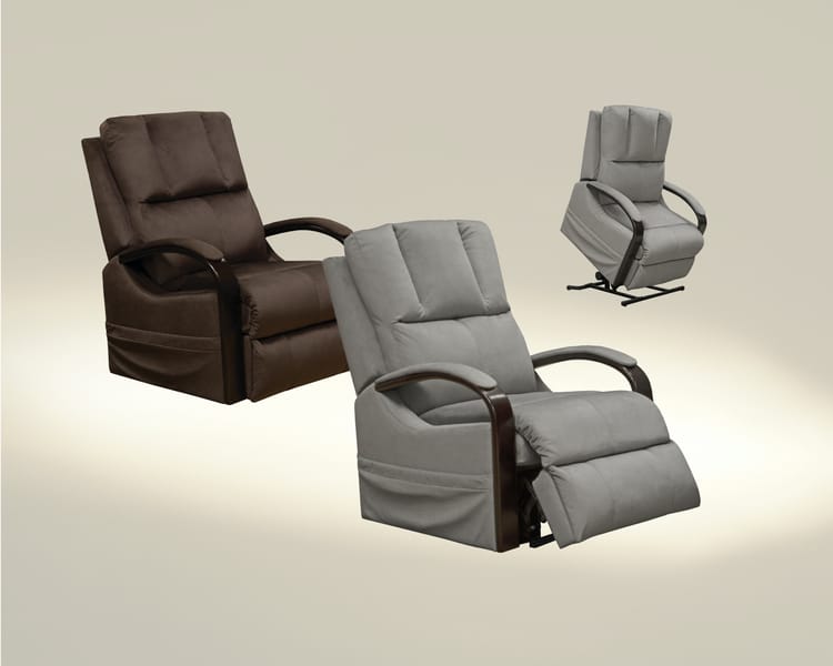 Catnapper Furniture Living Room Power Lift Recliner with Heat and Massage 4863-Aluminum