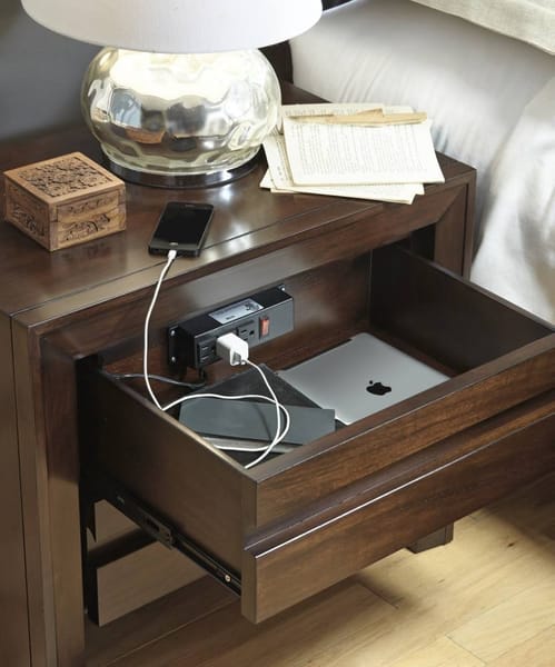 Modus Bedroom Element Charging Station Nightstand In Chocolate Brown 4G2281P