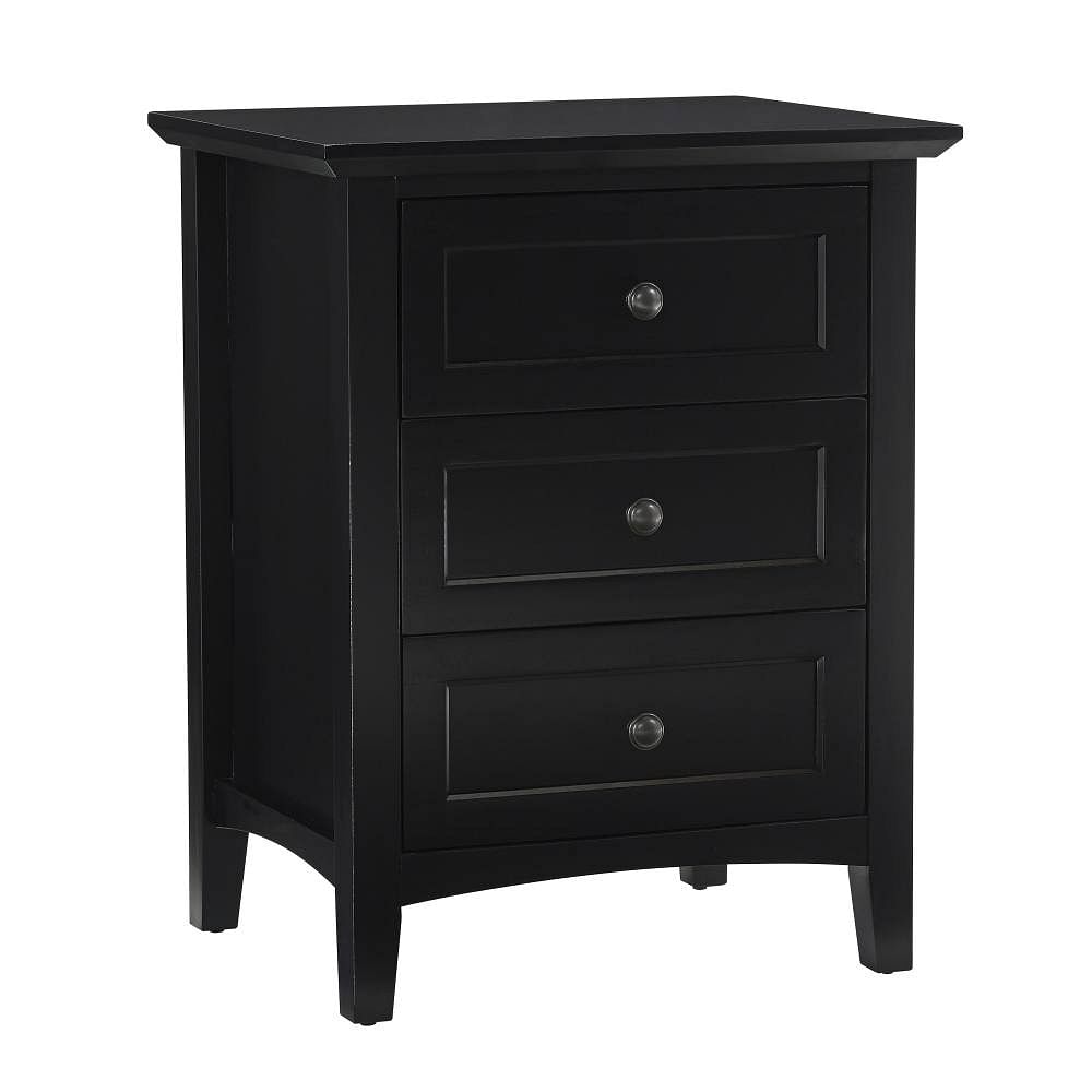 Modus Bedroom Paragon Three-Drawer Nightstand In Black 4N0281