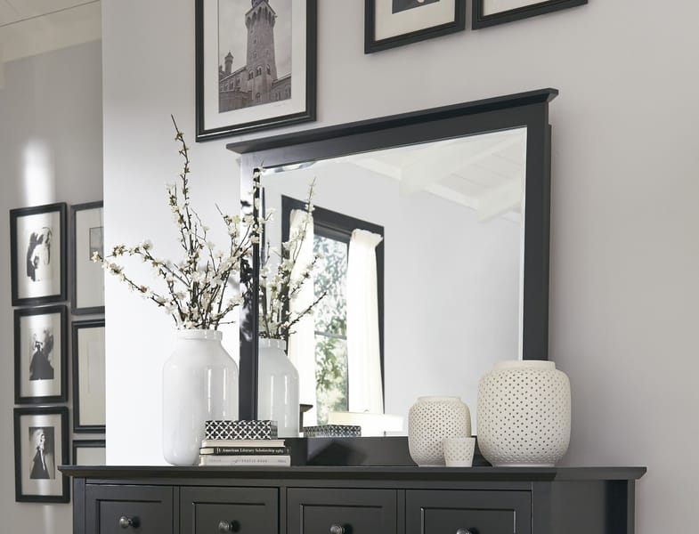 Modus Accessories Paragon Beveled Glass Mirror In Black 4N0283