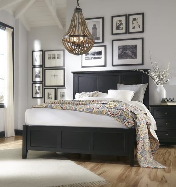 Modus Bedroom Paragon Wood Panel Bed In Black 4N02L4