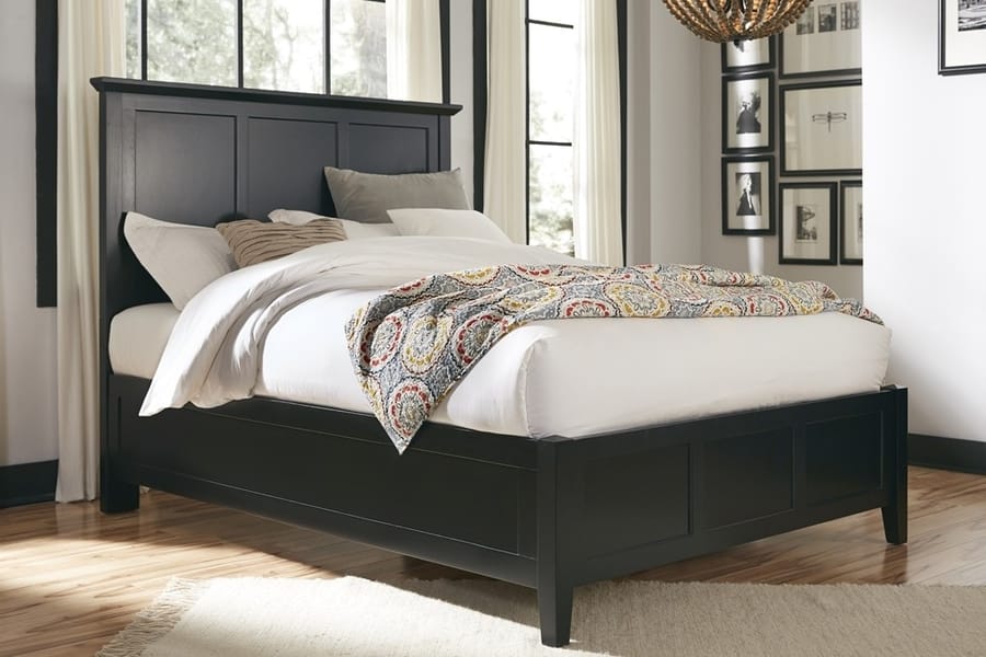 Modus Bedroom Paragon Wood Panel Bed In Black 4N02L4