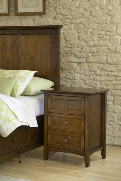 Modus Bedroom Paragon Three Drawer Nightstand In Truffle 4N3581