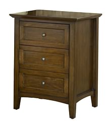 Modus Bedroom Paragon Three Drawer Nightstand In Truffle 4N3581