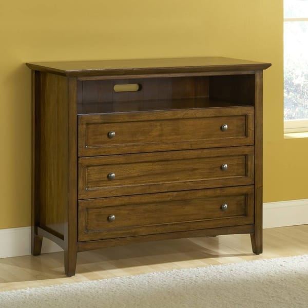 Modus Bedroom Paragon Three Drawer Media Chest In Truffle 4N3589