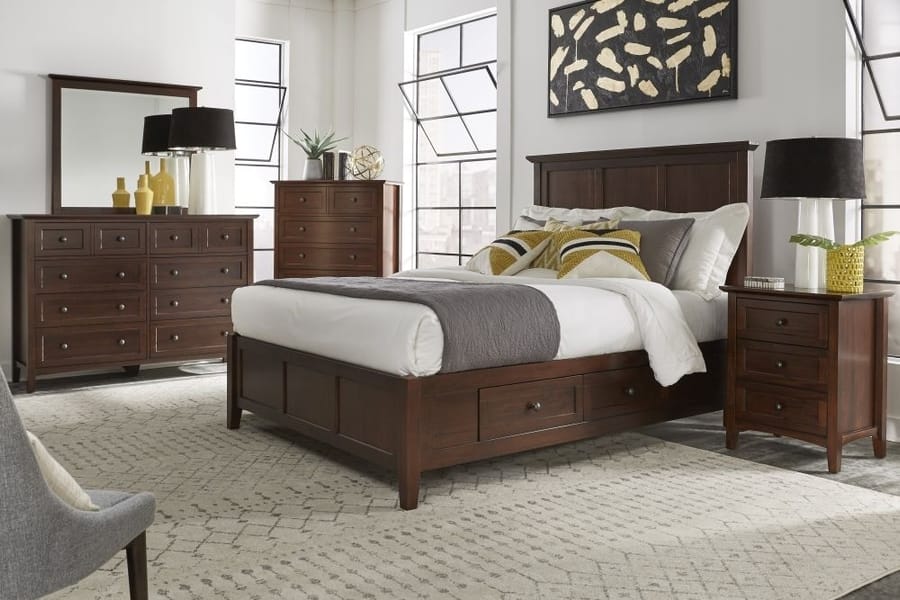 Modus Bedroom Paragon Four Drawer Wood Storage Bed In Truffle 4N35D6