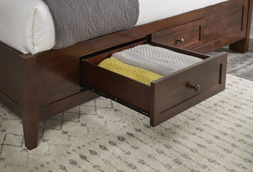 Modus Bedroom Paragon Four Drawer Wood Storage Bed In Truffle 4N35D6