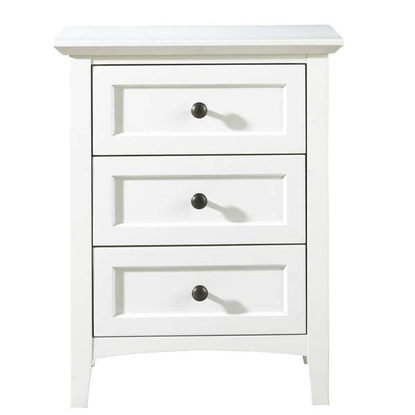 Modus Bedroom Paragon Three Drawer Nightstand In White 4NA481