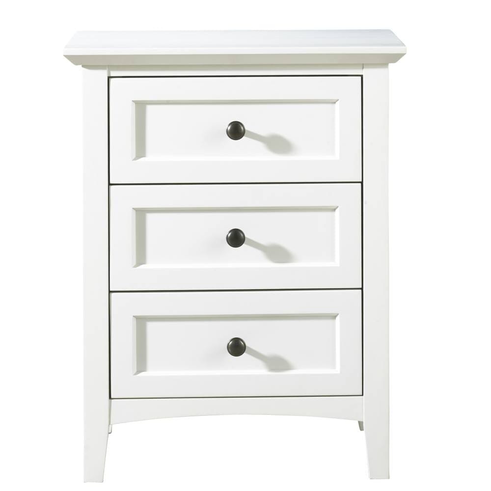 Modus Bedroom Paragon Three Drawer Nightstand In White 4NA481