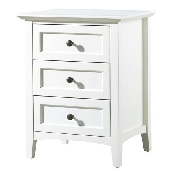 Modus Bedroom Paragon Three Drawer Nightstand In White 4NA481
