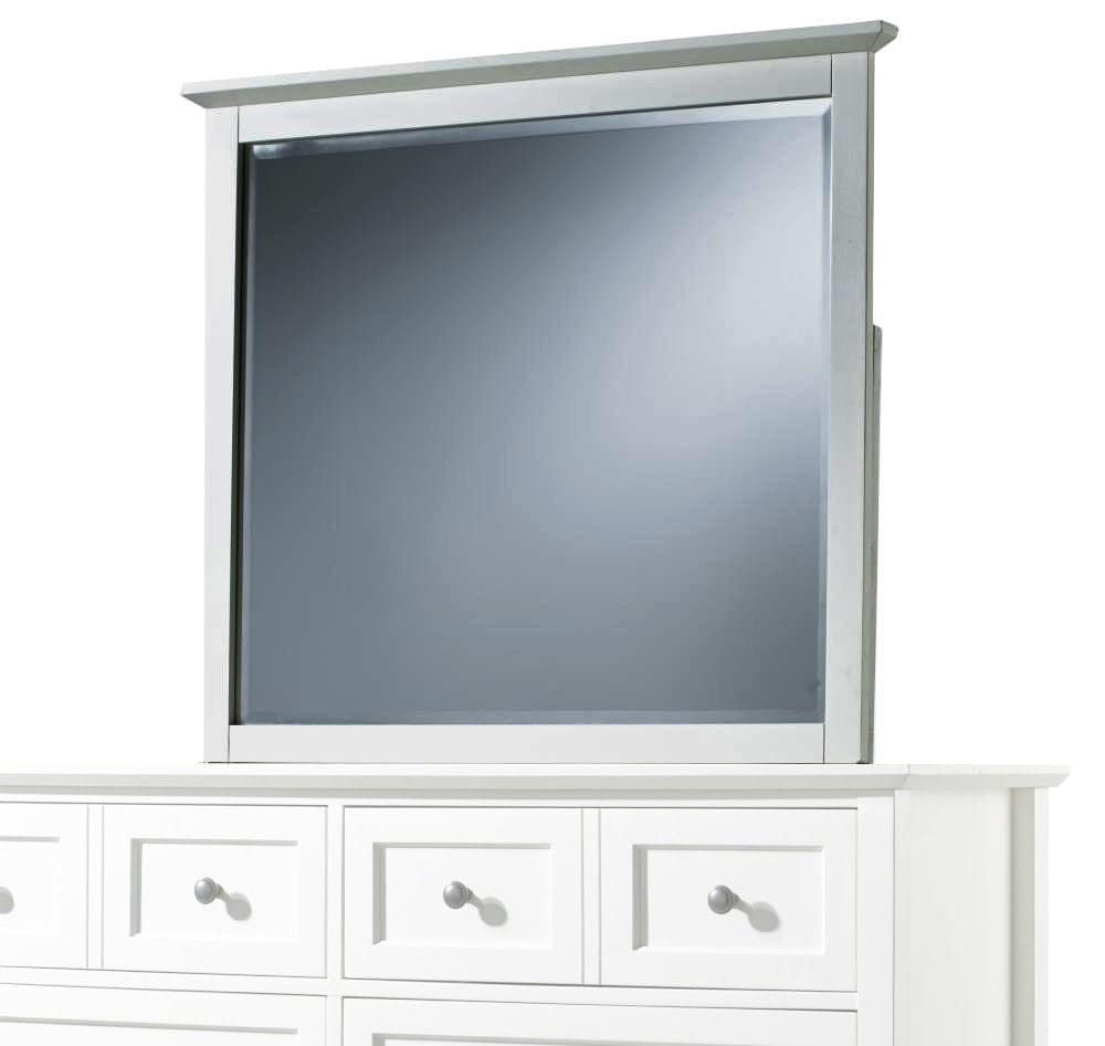 Modus Accessories Paragon Beveled Glass Mirror In White 4NA483