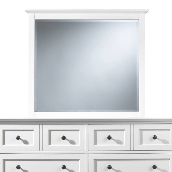 Modus Accessories Paragon Beveled Glass Mirror In White 4NA483