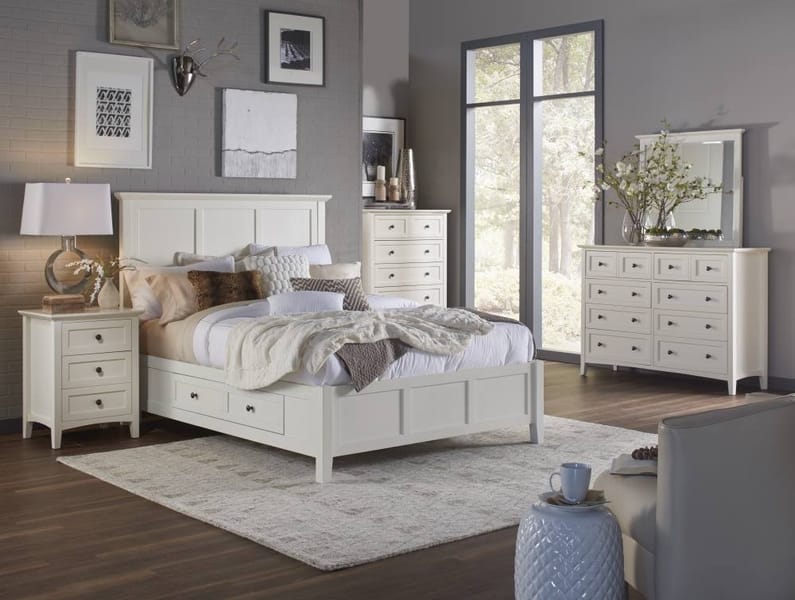 Modus Bedroom Paragon Four Drawer Wood Storage Bed In White 4NA4D6