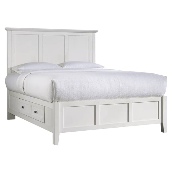 Modus Bedroom Paragon Four Drawer Wood Storage Bed In White 4NA4D6