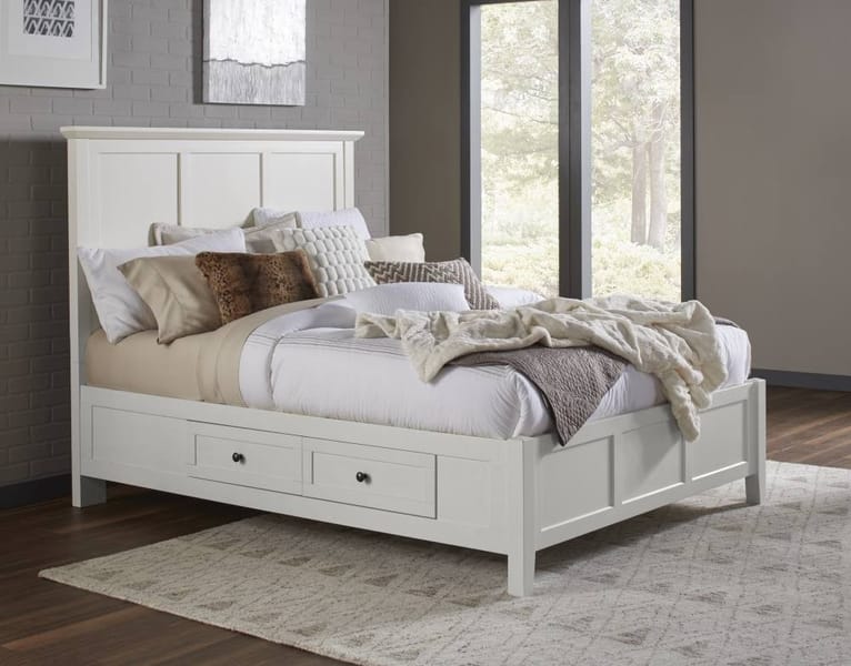 Modus Bedroom Paragon Four Drawer Wood Storage Bed In White 4NA4D6