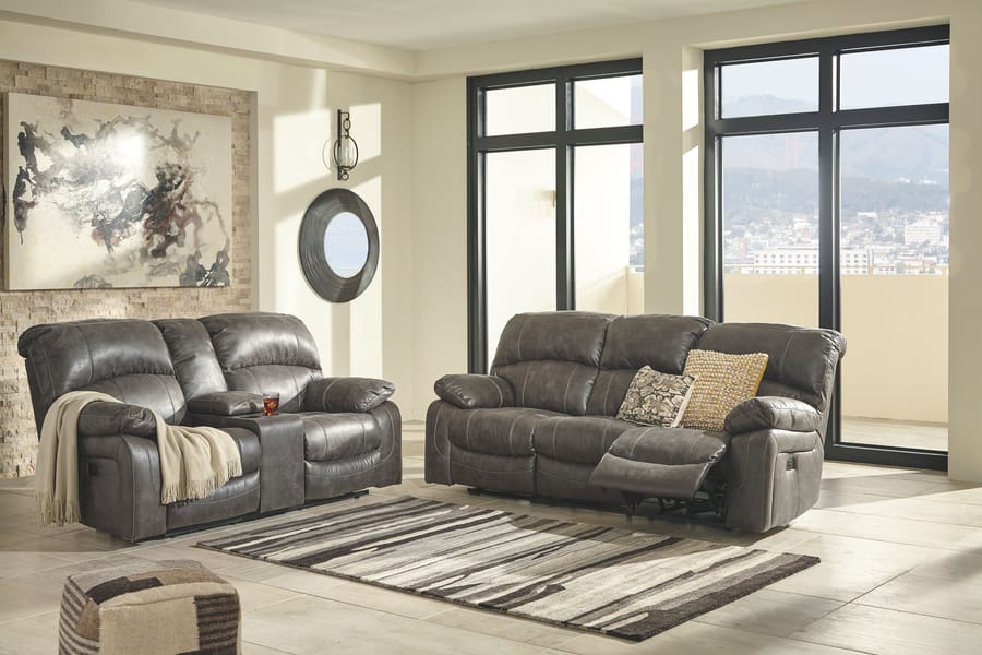 Ashley Living Room Dunwell Power Reclining Loveseat with Console 5160118