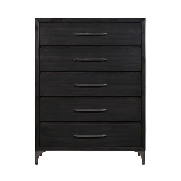 Modus Bedroom Lucerne Five-Drawer Metal Leg Chest In Vintage Coffee 5NL284