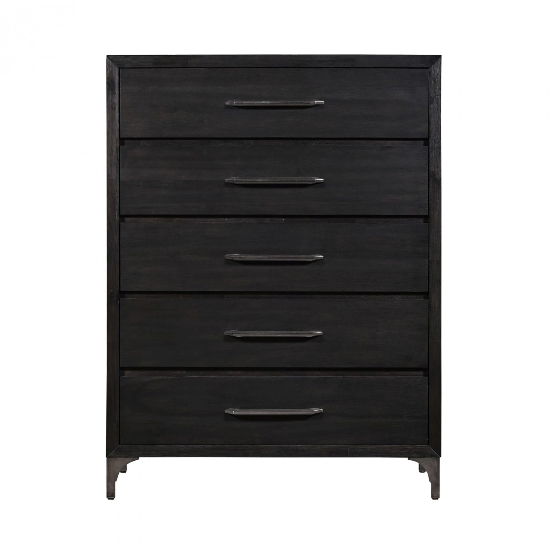 Modus Bedroom Lucerne Five-Drawer Metal Leg Chest In Vintage Coffee 5NL284