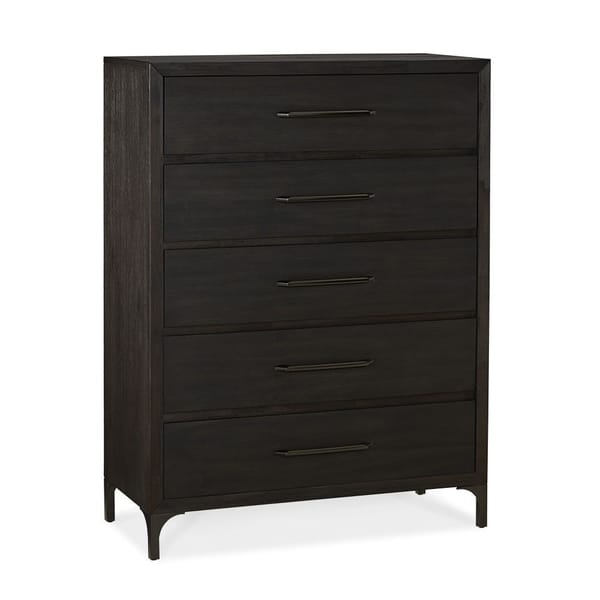 Modus Bedroom Lucerne Five-Drawer Metal Leg Chest In Vintage Coffee 5NL284