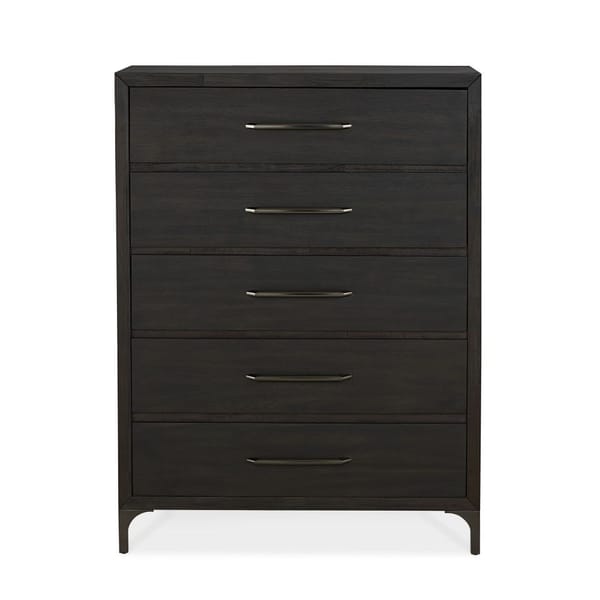Modus Bedroom Lucerne Five-Drawer Metal Leg Chest In Vintage Coffee 5NL284