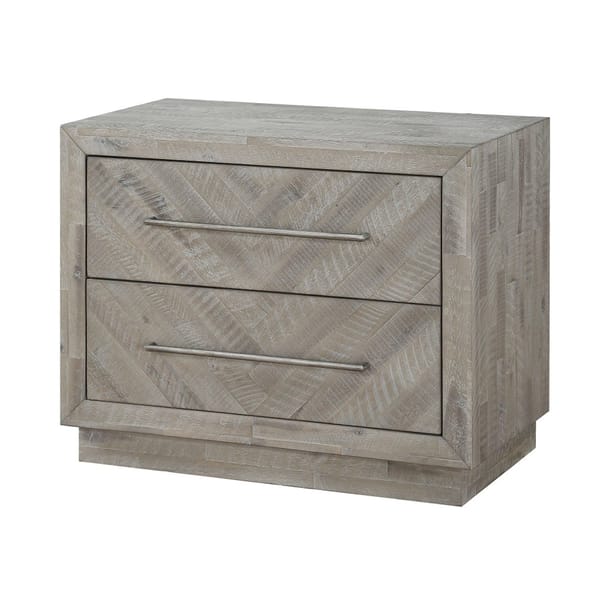Modus Bedroom Alexandra Solid Wood Two Drawer Nightstand In Rustic Latte 5RS381