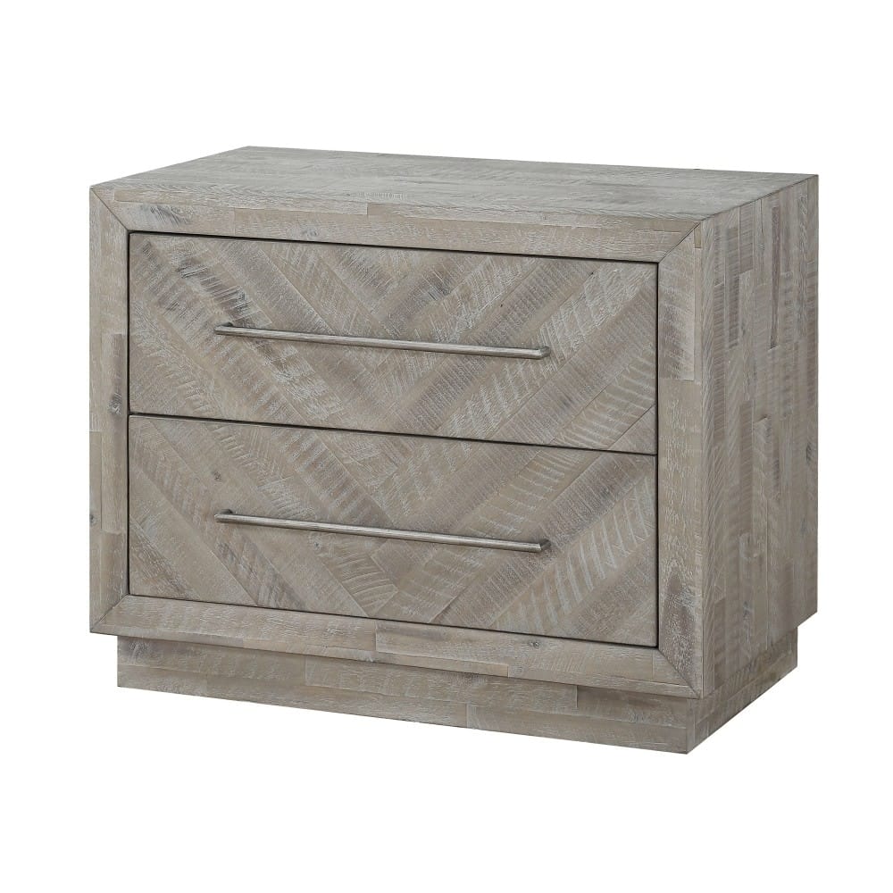 Modus Bedroom Alexandra Solid Wood Two Drawer Nightstand In Rustic Latte 5RS381