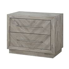 Modus Bedroom Alexandra Solid Wood Two Drawer Nightstand In Rustic Latte 5RS381