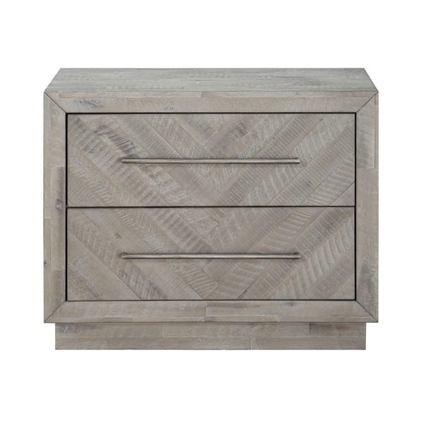 Modus Bedroom Alexandra Solid Wood Two Drawer Nightstand In Rustic Latte 5RS381
