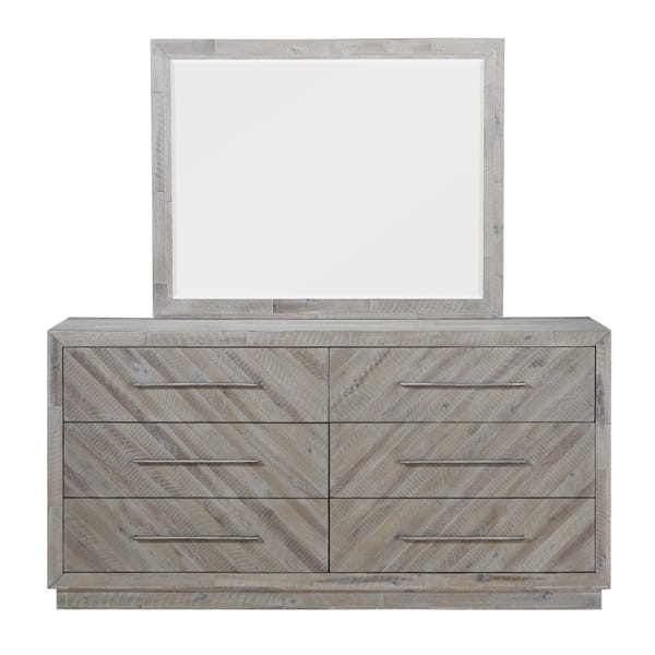 Modus Bedroom Alexandra Solid Wood Six Drawer Dresser In Rustic Latte 5RS382