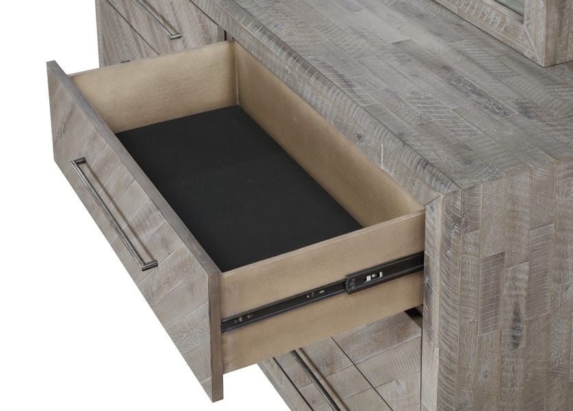 Modus Bedroom Alexandra Solid Wood Six Drawer Dresser In Rustic Latte 5RS382