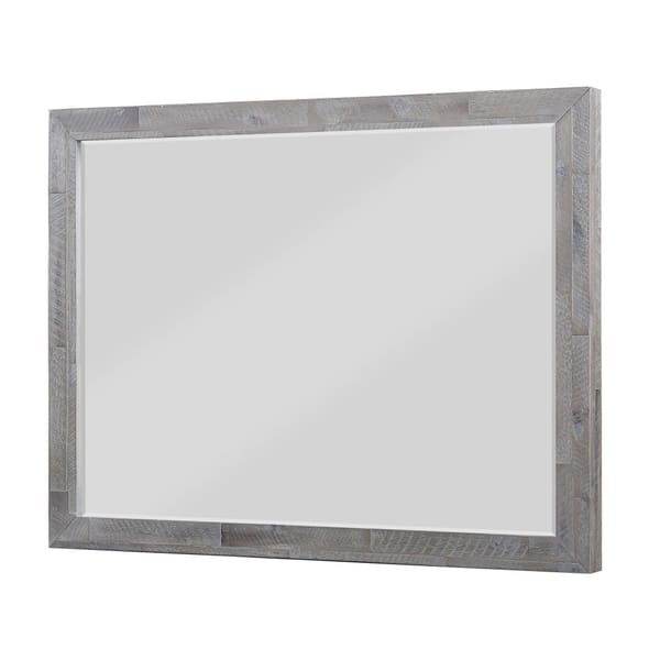 Modus Accessories Alexandra Solid Wood Solid Wood Beveled Glass Mirror In Rustic Latte 5RS383