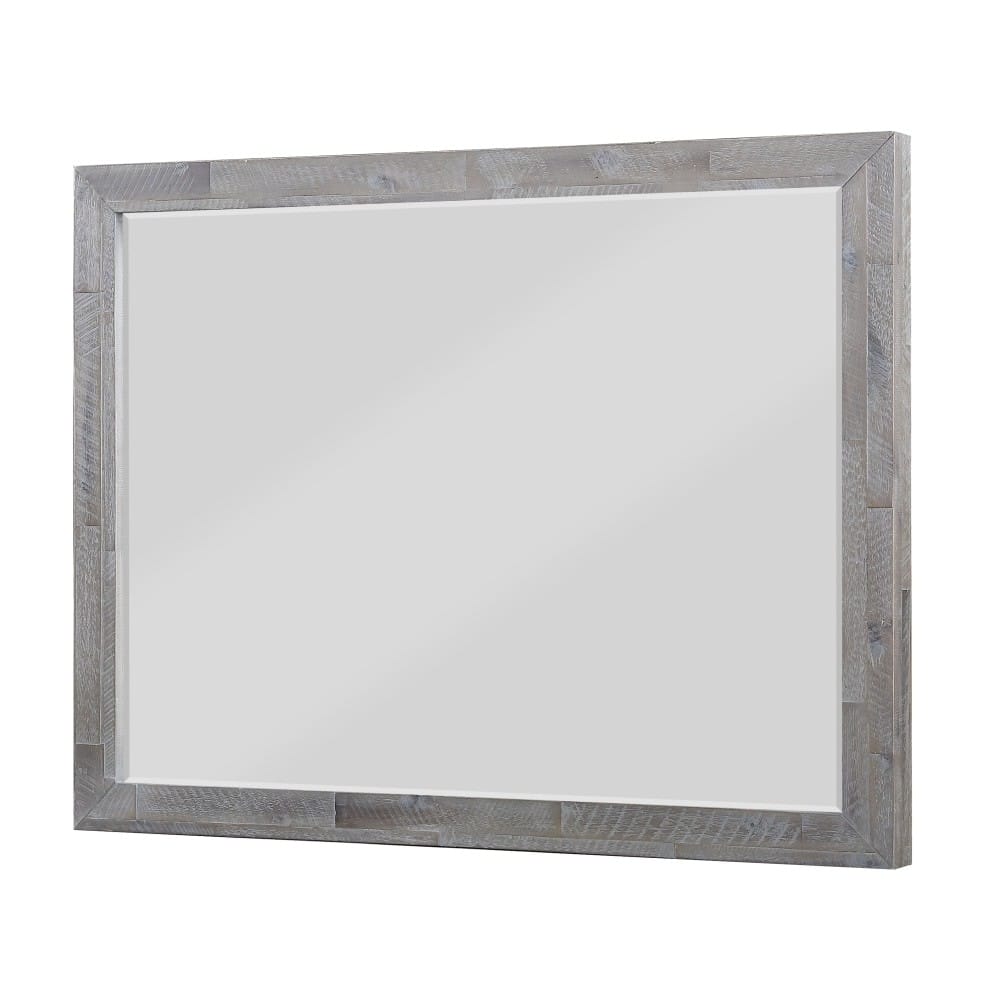 Modus Accessories Alexandra Solid Wood Solid Wood Beveled Glass Mirror In Rustic Latte 5RS383