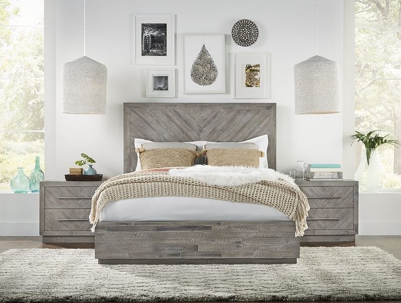 Modus Bedroom Ariana Upholstered Platform Bed In Bluebird 3ZR2L610