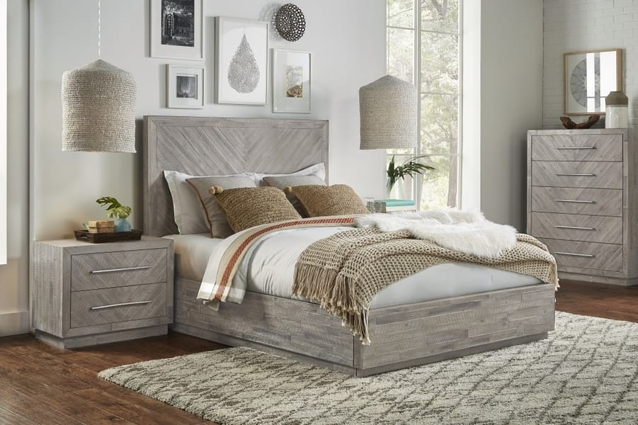 Modus Bedroom Alexandra Solid Wood Storage Bed In Rustic Latte 5RS3P7