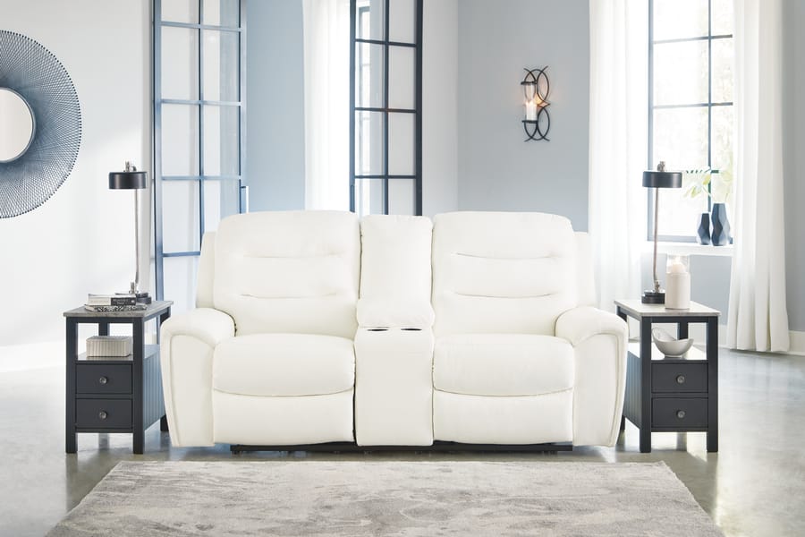 Ashley Living Room Warlin Power Reclining Loveseat with Console 6110418