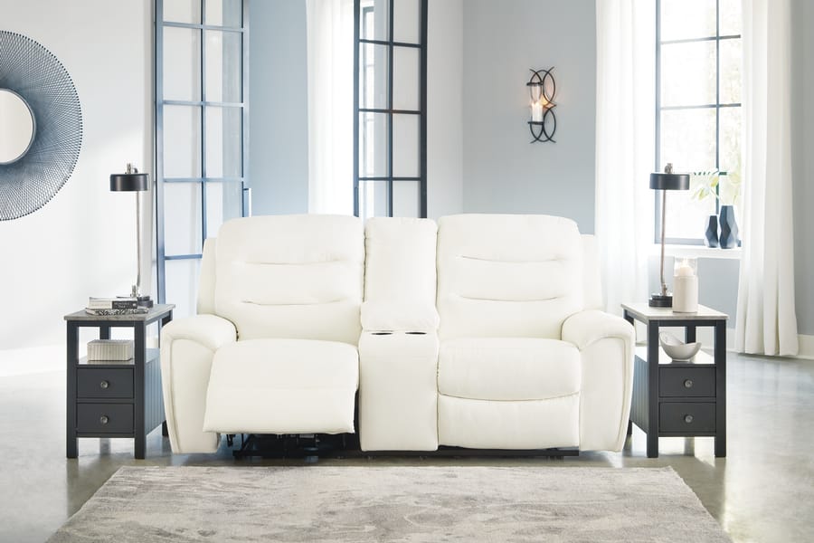 Ashley Living Room Warlin Power Reclining Loveseat with Console 6110418