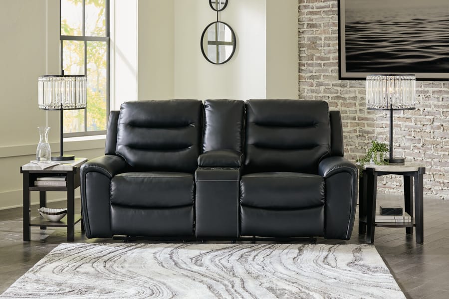 Ashley Living Room Warlin Power Reclining Loveseat with Console 6110518