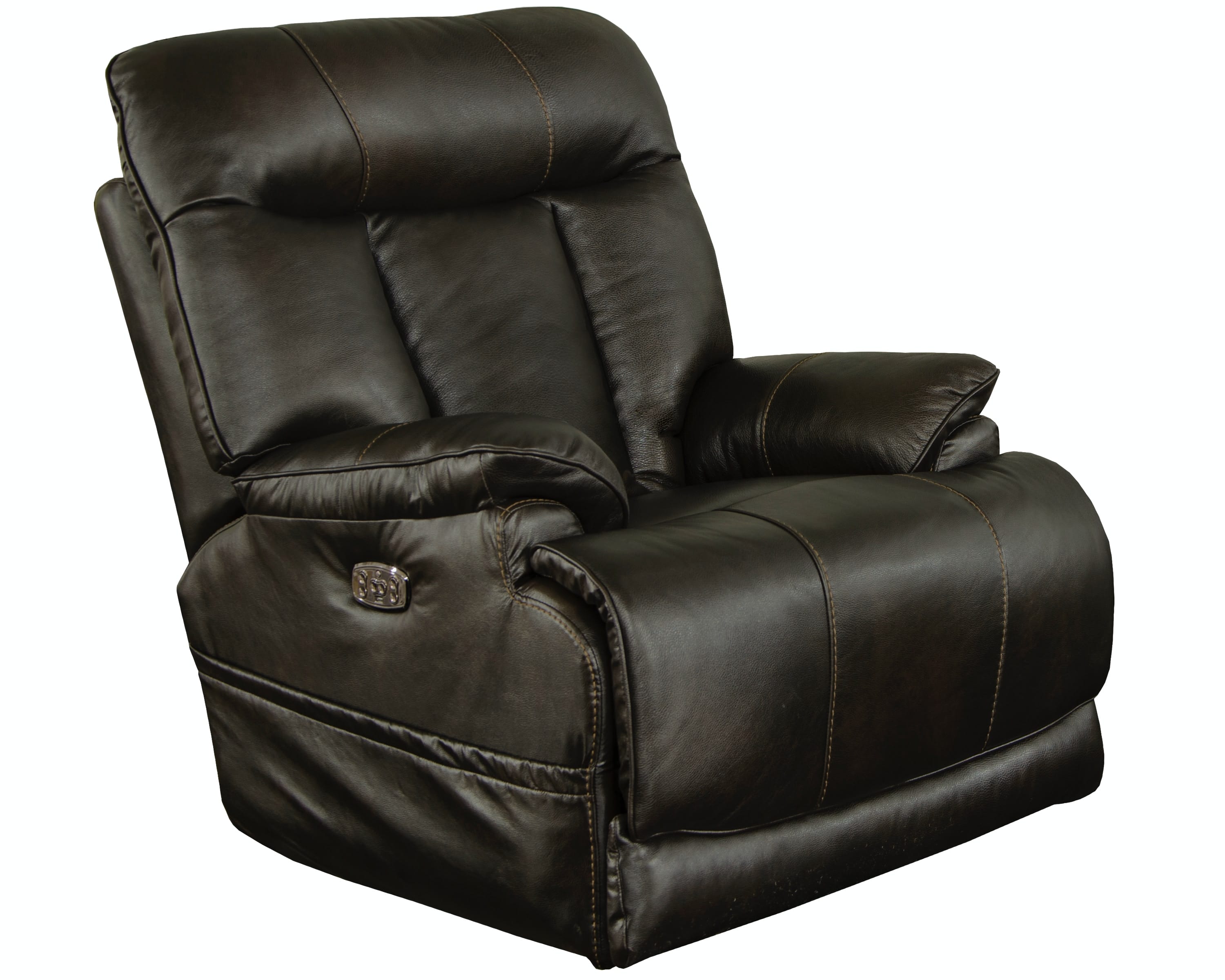 Catnapper Furniture Living Room Power Headrest Power Lay Flat Recliner with Extended Ottoman 64567-7-Chocolate