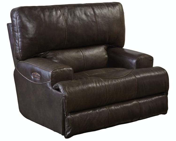 Catnapper Furniture Living Room Wembley Power Headrest Power Lay Flat Recliner 645807-Chocolate